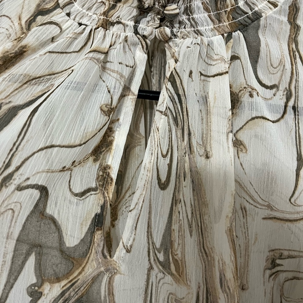 Banana Republic Marble Print Blouse - Cream and Brown - Picture 4 of 6